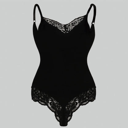 Body gainant en dentelle de couleur unie