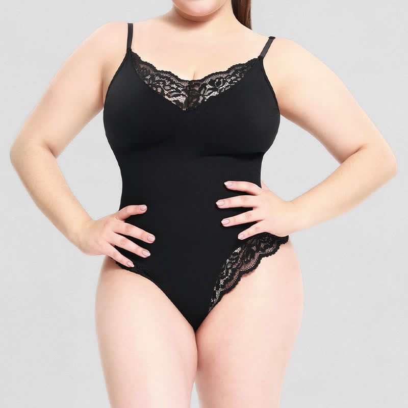 Body gainant en dentelle de couleur unie
