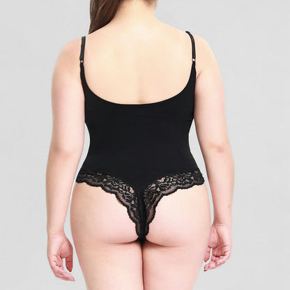 Body gainant en dentelle de couleur unie