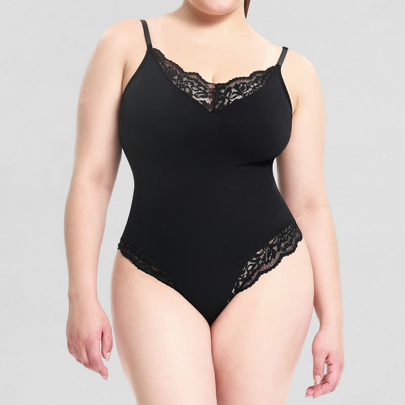 Body gainant en dentelle de couleur unie