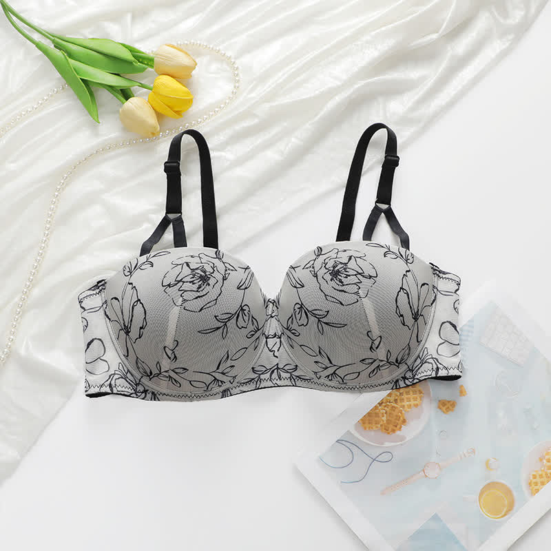 Soutien-gorge à armatures à imprimé floral vintage - image 4