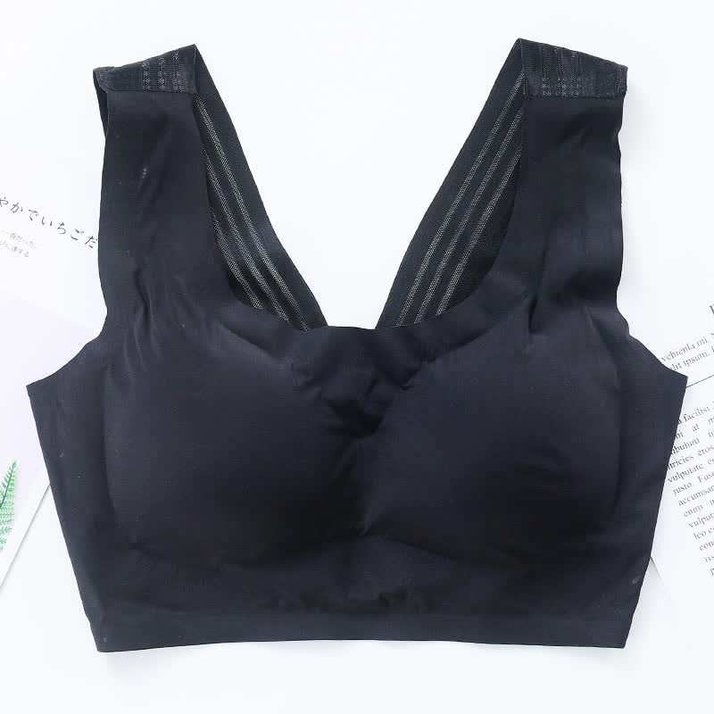 Soutien-gorge sans coutures et sans armatures avec dos design - Noir - 7XL - image 20