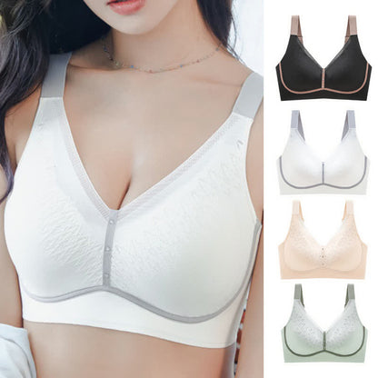 Soutien-gorge respirant sans armatures à blocs de couleurs grande taille