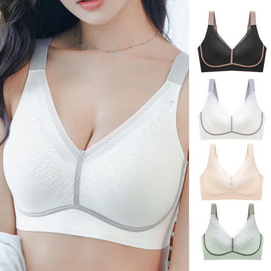 Soutien-gorge respirant sans armatures à blocs de couleurs grande taille