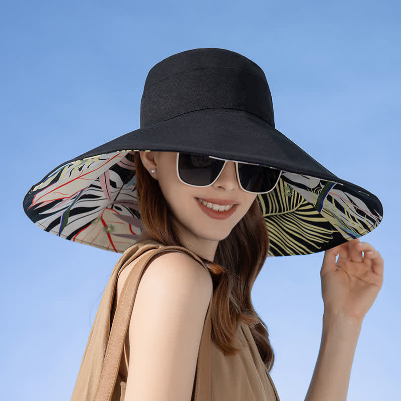 Chapeau bob réversible à large bord - Noir - Taille unique - image 10