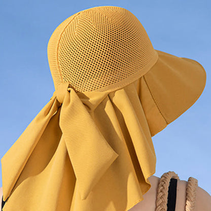 Chapeau bob respirant à large bord avec nœud