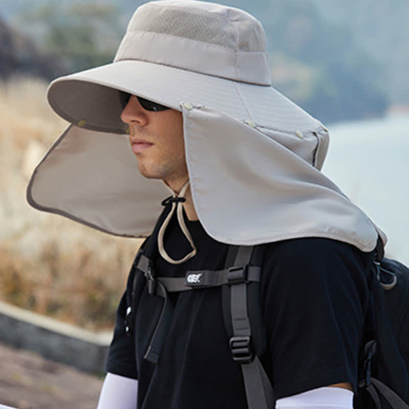 Chapeau de protection solaire avec rabat de nuque amovible - image 1
