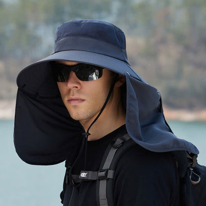 Chapeau de protection solaire avec rabat de nuque amovible - Gris foncé - Taille unique - image 4