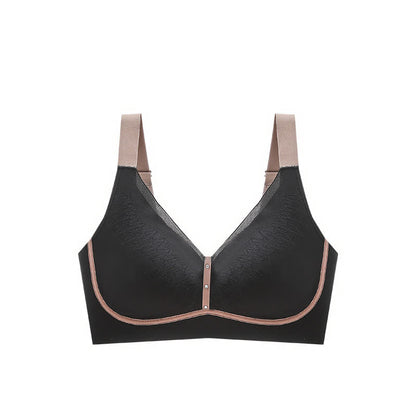 Soutien-gorge sans armatures respirant à blocs de couleur - Noir - 5XL - image 15