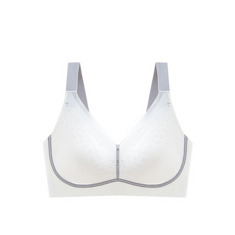 Soutien-gorge sans armatures respirant à blocs de couleur - Blanc - 5XL - image 14