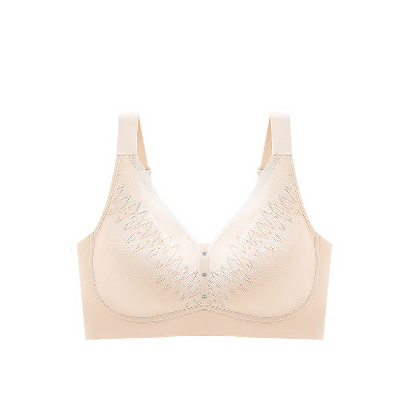 Soutien-gorge sans armatures respirant à blocs de couleur - Nu - 5XL - image 5