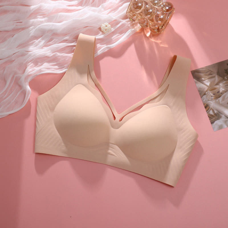 Soutien-gorge fin sans armatures à la mode - Rose clair - 6XL - image 16