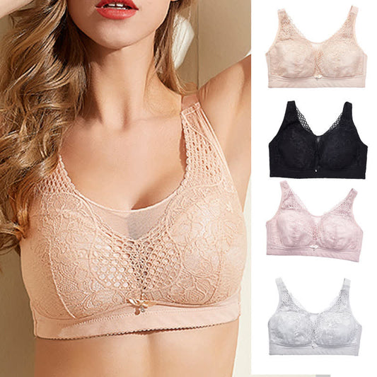 Soutien-gorge léger sans armatures à broderie florale - image 0
