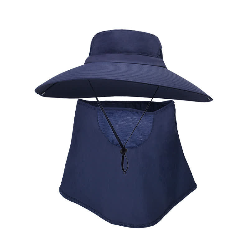 Masque de protection solaire d'extérieur, chapeau bob - Bleu marine - Taille unique - image 13