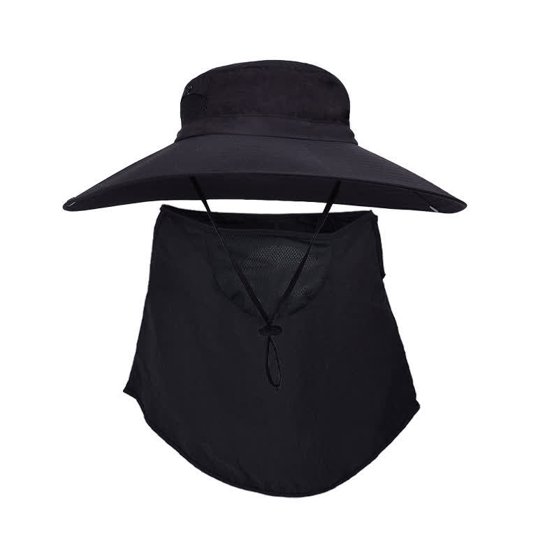Masque de protection solaire d'extérieur, chapeau bob - Noir - Taille unique - image 1
