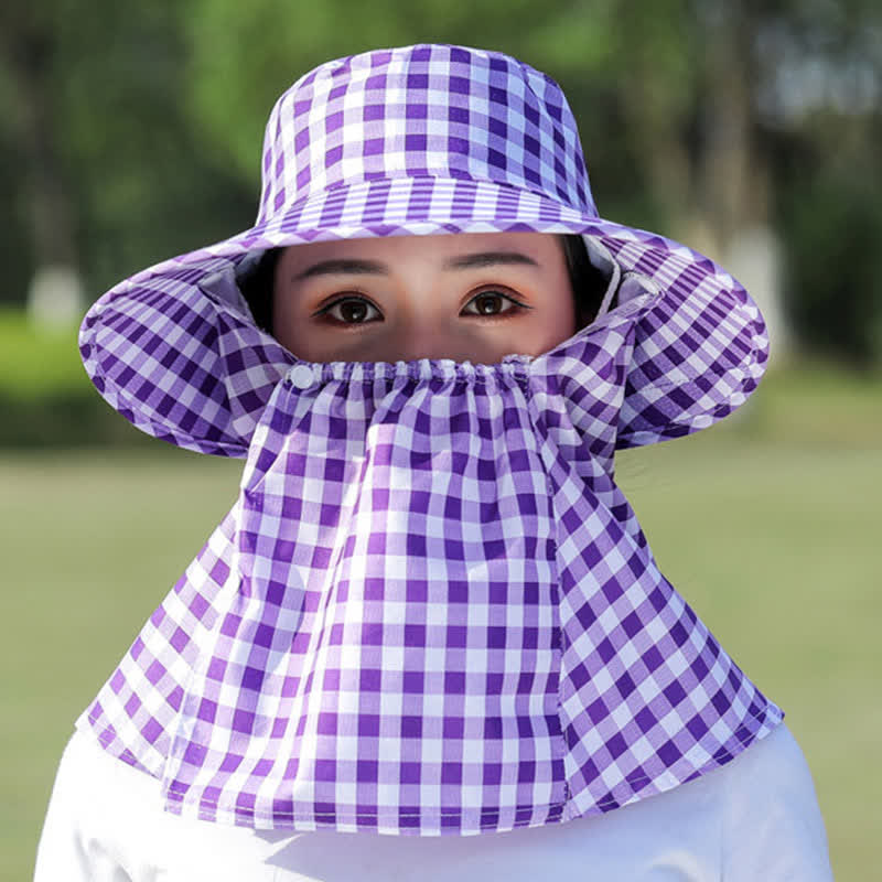 Chapeau bob amovible à motif écossais - Violet - Taille unique - image 3