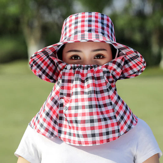 Chapeau bob amovible à motif écossais - Rouge - Taille unique - image 0