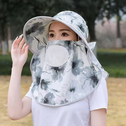 Chapeau de soleil respirant à motif floral élégant - Gris - Taille unique - image 10