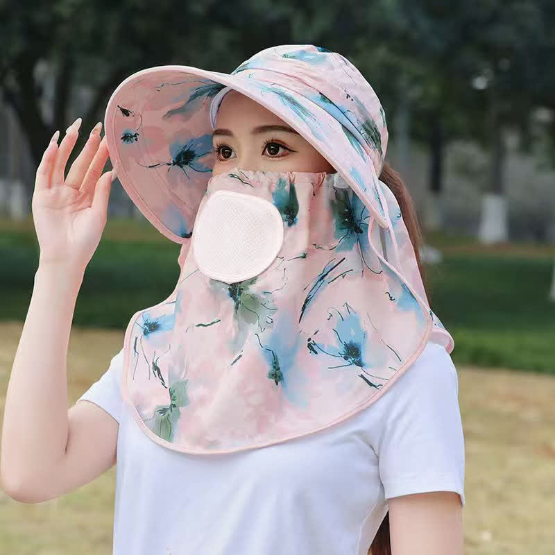 Chapeau de soleil respirant à motif floral élégant - Rose - Taille unique - image 3
