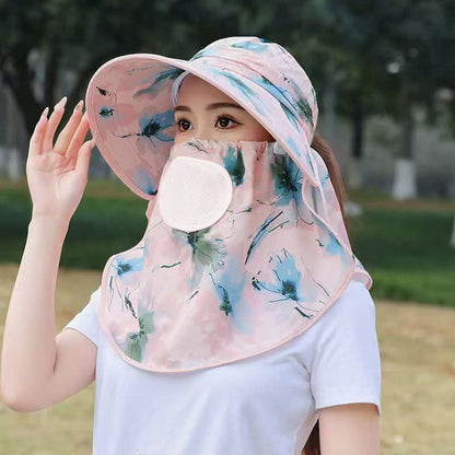 Chapeau de soleil respirant à motif floral élégant - Rose - Taille unique - image 3