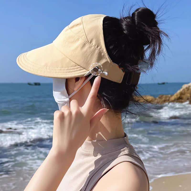 Chapeau ouvert à large bord de couleur unie