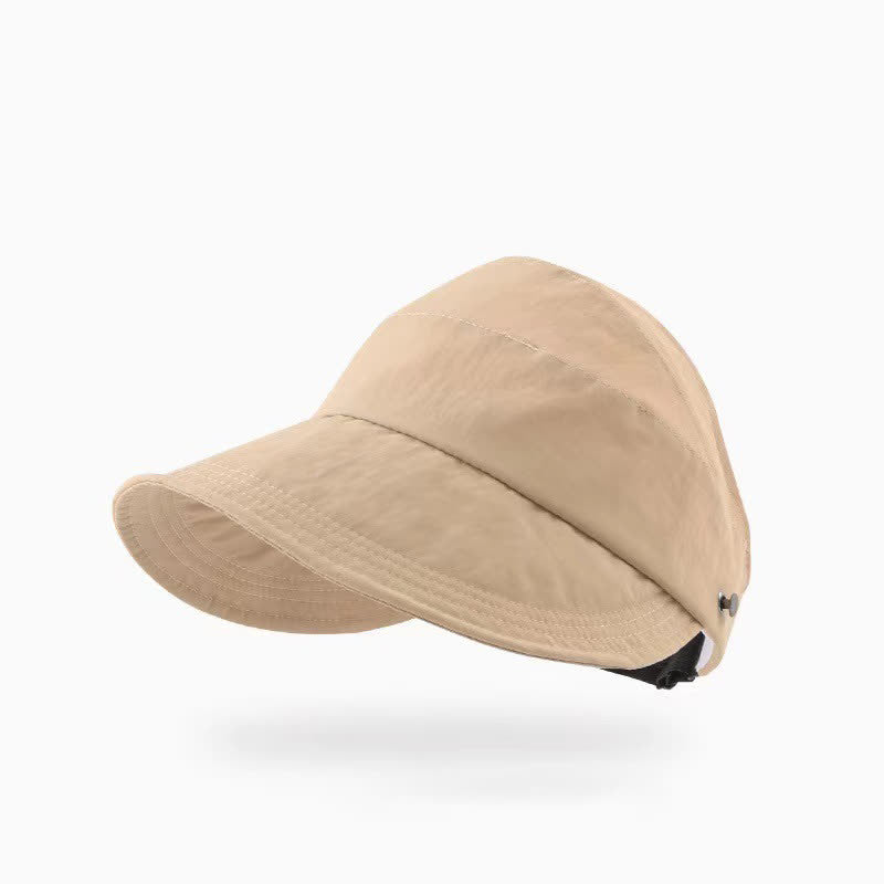 Chapeau ouvert à large bord de couleur unie - Kaki - Taille unique - image 5