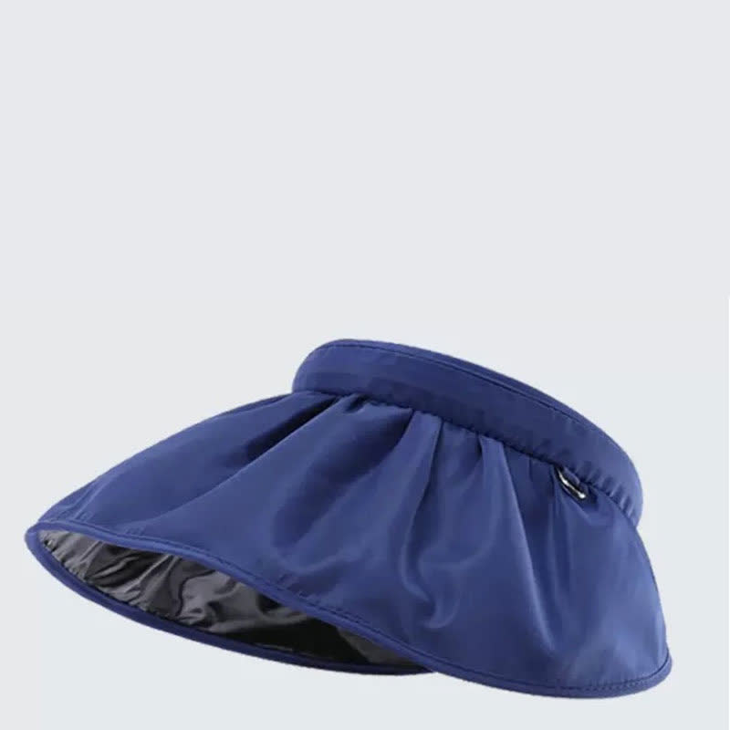 Chapeau de soleil à large bord ouvert de style bandeau - Bleu marine - Taille unique - image 14