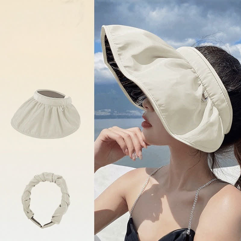 Chapeau de soleil à large bord ouvert de style bandeau