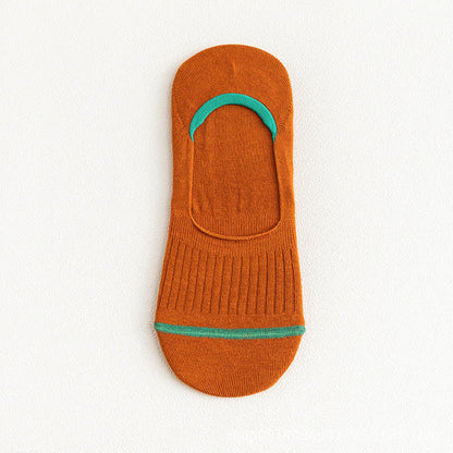 Chaussettes invisibles en coton avec talon antidérapant (10 paires) - Orange - EU39-45 (US6-11) - image 13
