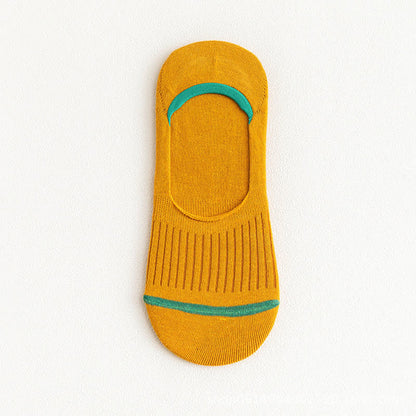 Chaussettes invisibles en coton avec talon antidérapant (10 paires) - Jaune - EU39-45 (US6-11) - image 9