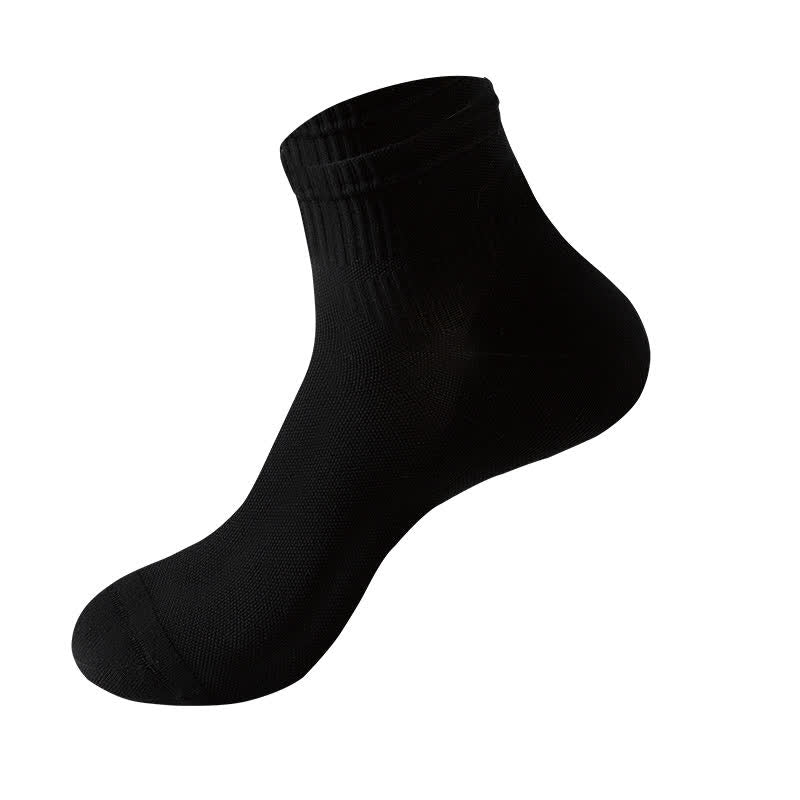 Chaussettes de compression respirantes de couleur unie pour le sport (5 paires) - Noir - EU39-42 (US6-8.5) - image 4