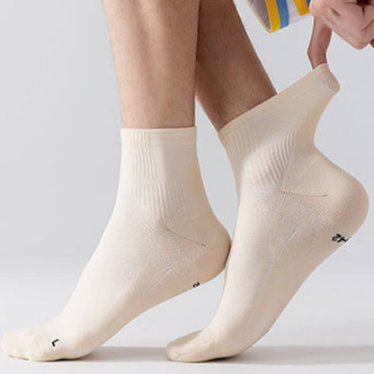 Chaussettes de compression respirantes de couleur unie pour le sport (5 paires) - image 8