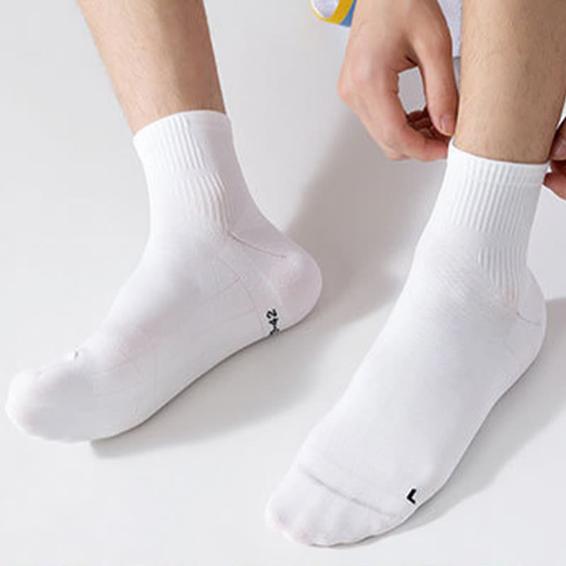 Chaussettes de compression respirantes de couleur unie pour le sport (5 paires) - image 13