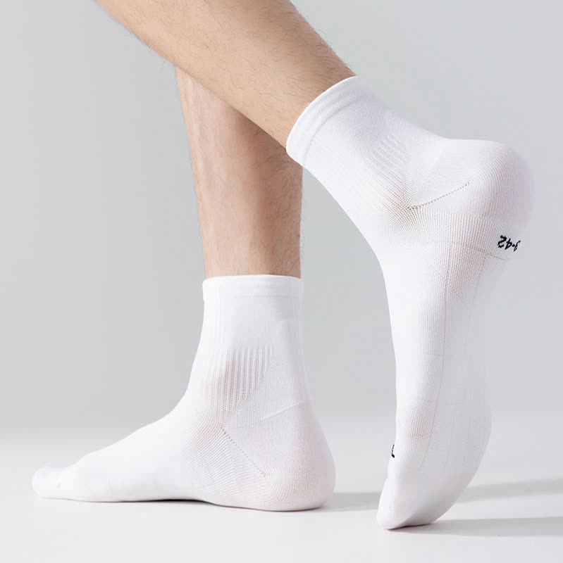 Chaussettes de compression respirantes de couleur unie pour le sport (5 paires) - image 12