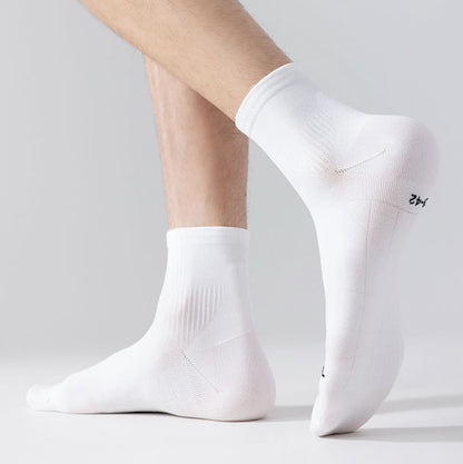 Chaussettes de compression respirantes de couleur unie pour le sport (5 paires) - image 12
