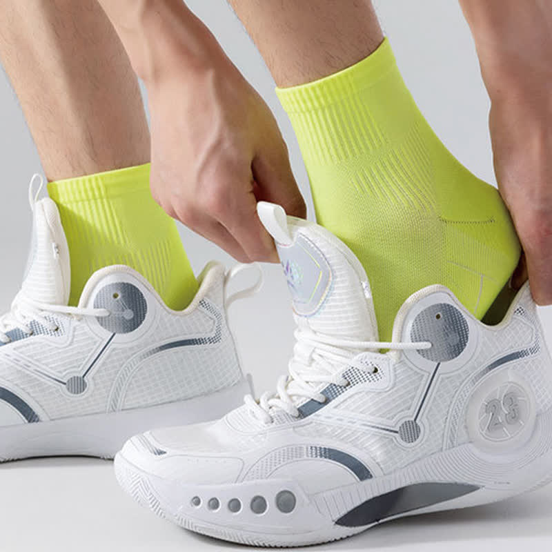 Chaussettes de compression respirantes de couleur unie pour le sport (5 paires) - image 17