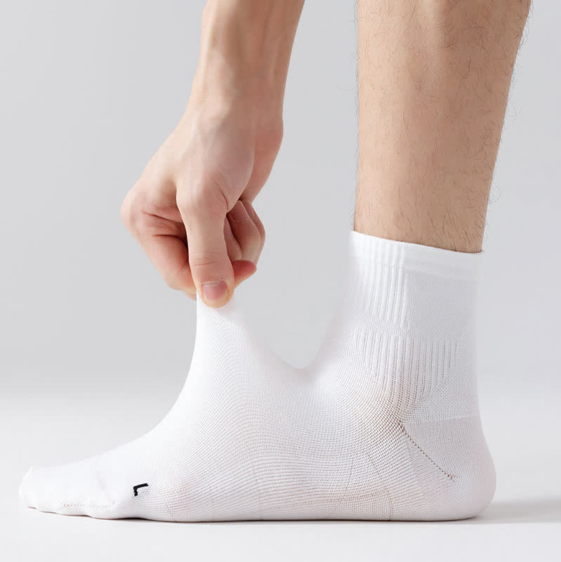 Chaussettes de compression respirantes de couleur unie pour le sport (5 paires) - image 14