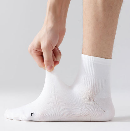 Chaussettes de compression respirantes de couleur unie pour le sport (5 paires) - image 14