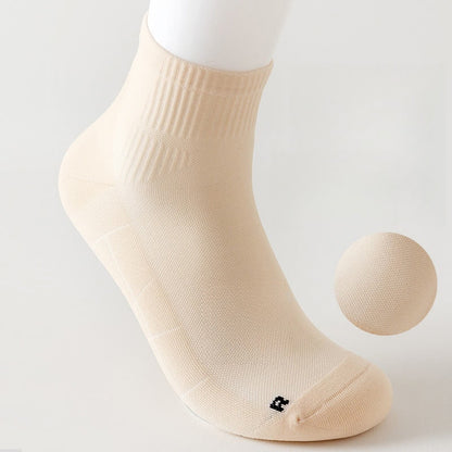 Chaussettes de compression respirantes de couleur unie pour le sport (5 paires) - image 10