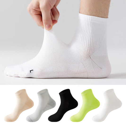 Chaussettes de compression respirantes de couleur unie pour le sport (5 paires)