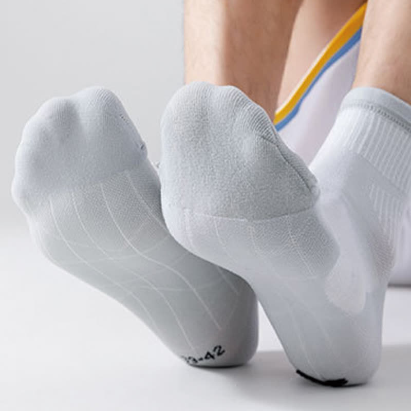 Chaussettes de compression respirantes de couleur unie pour le sport (5 paires) - image 5