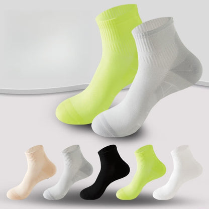 Chaussettes de compression respirantes de couleur unie pour le sport (5 paires) - image 1