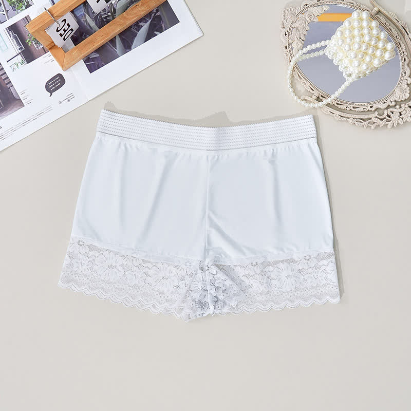 Shorty confortable taille haute en dentelle (lot de 2) - Blanc - 4XL - image 4