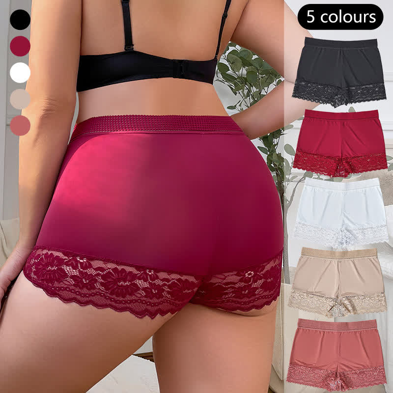 Shorty confortable taille haute en dentelle (lot de 2) - image 0