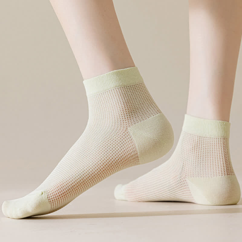 Chaussettes légères en maille respirante de couleur unie (8 paires) - image 2