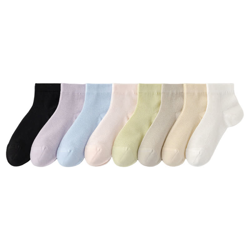 Chaussettes légères en maille respirante de couleur unie (8 paires) - Multicolore - EU36-40 (US3-7) - image 20