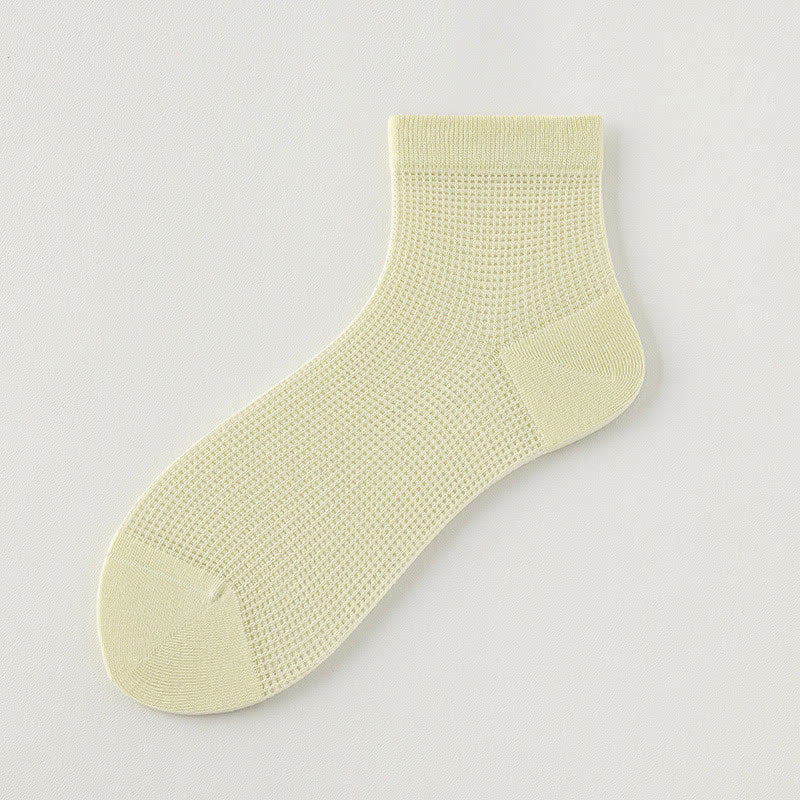 Chaussettes légères en maille respirante de couleur unie (8 paires) - Vert clair - EU36-40 (US3-7) - image 5