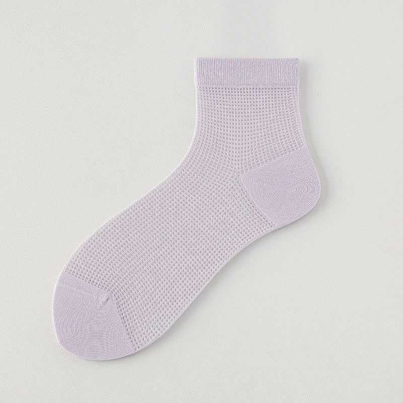 Chaussettes légères en maille respirante de couleur unie (8 paires) - Violet - EU36-40 (US3-7) - image 10