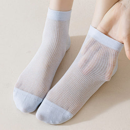 Chaussettes légères en maille respirante de couleur unie (8 paires) - image 11
