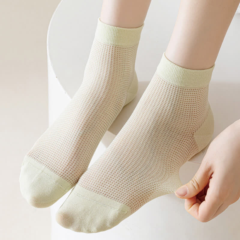 Chaussettes légères en maille respirante de couleur unie (8 paires) - image 2